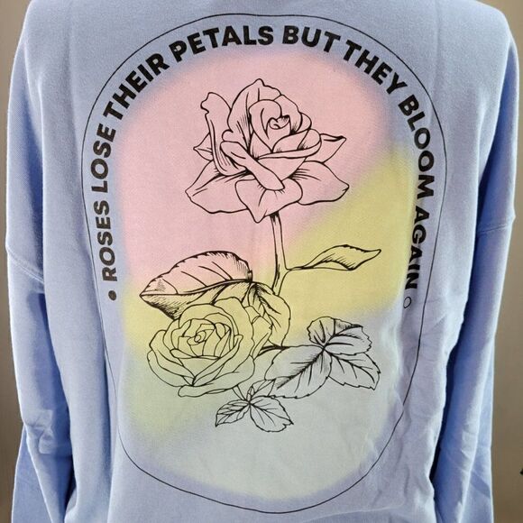 Zoe + Live Women's Rose Cropped Graphic Sweatshirt Sz 1X - Picture 5 of 8